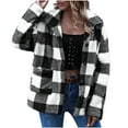 thumbnail image 1 of Lindreshi Womens Shackets Coat in Clothing Clearance Women Jacket Solid Jacket Button Pocket Turndown Neck Warm Medium and Long Jacket, 1 of 7
