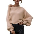 thumbnail image 1 of Lindreshi Womens Sweaters Fall 2023 Women's Fashion Sweater Coat Top Round-Neck Loose Long Sleeve Splicing Coat, 1 of 8