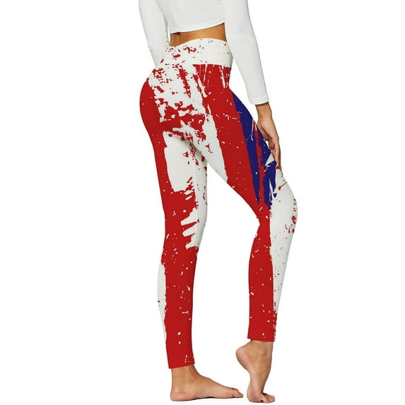 Lindreshi Yoga Pants for Women Clearance Women Girls Leggings Skinny Independence Day Printed High Waist Stretchy Tights Trouser Yoga Pants