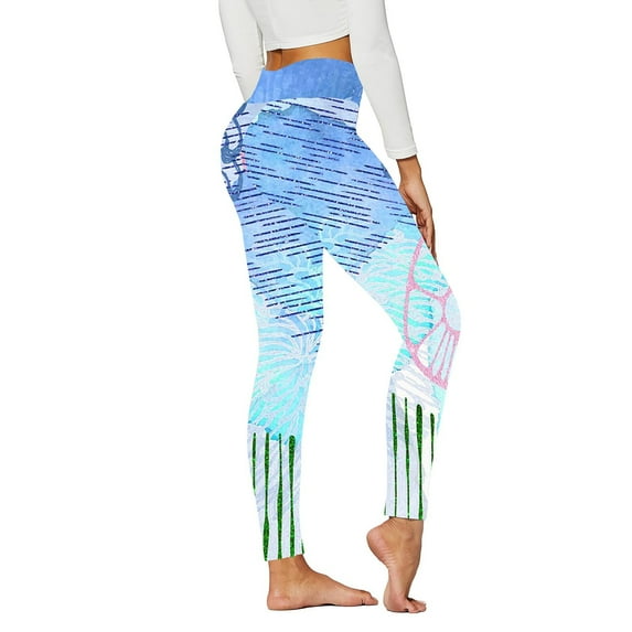 Lindreshi Yoga Pants for Women Clearance Women Girls Leggings Skinny Tie-dyed Printed High Waist Stretchy Tights Trouser Yoga Pants