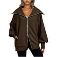 thumbnail image 1 of Lindreshi Zip up Hoodies for Women Fashion Women's Zipper V-Neck Pullover Tops Long Sleeve Print Hooded Blouse Sweatshirt, 1 of 7