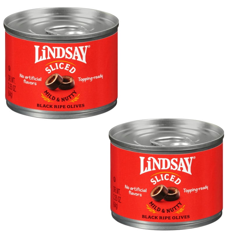 Lindsay 2PACK,Sliced Black Ripe Olives, 2.25 oz,