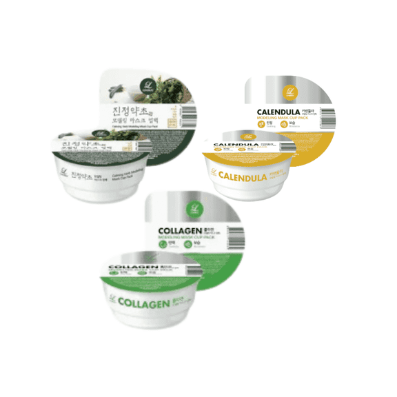 Lindsay Modeling Mask Cup Collagen, Calendula and Calming Herb Peel-off 3 Masks