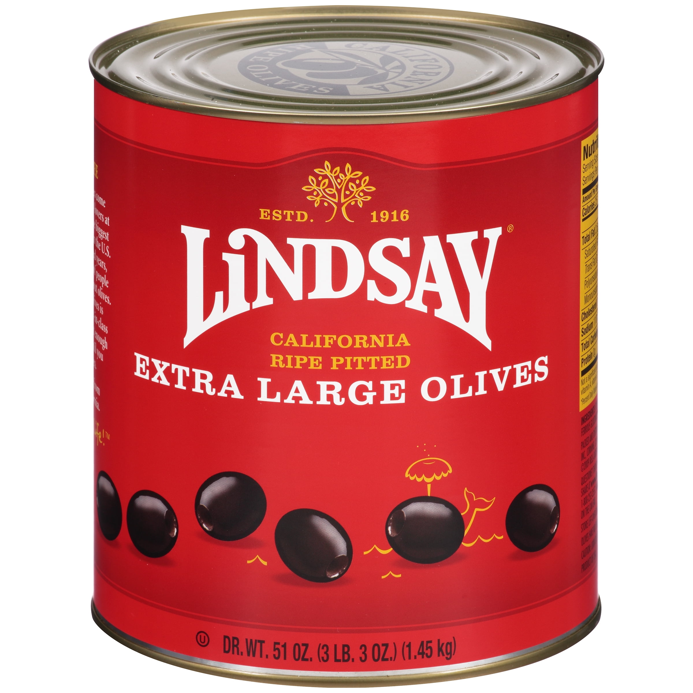 Lindsay, Extra Large Olives 6/10 51 oz. (6 Count) - Walmart.com