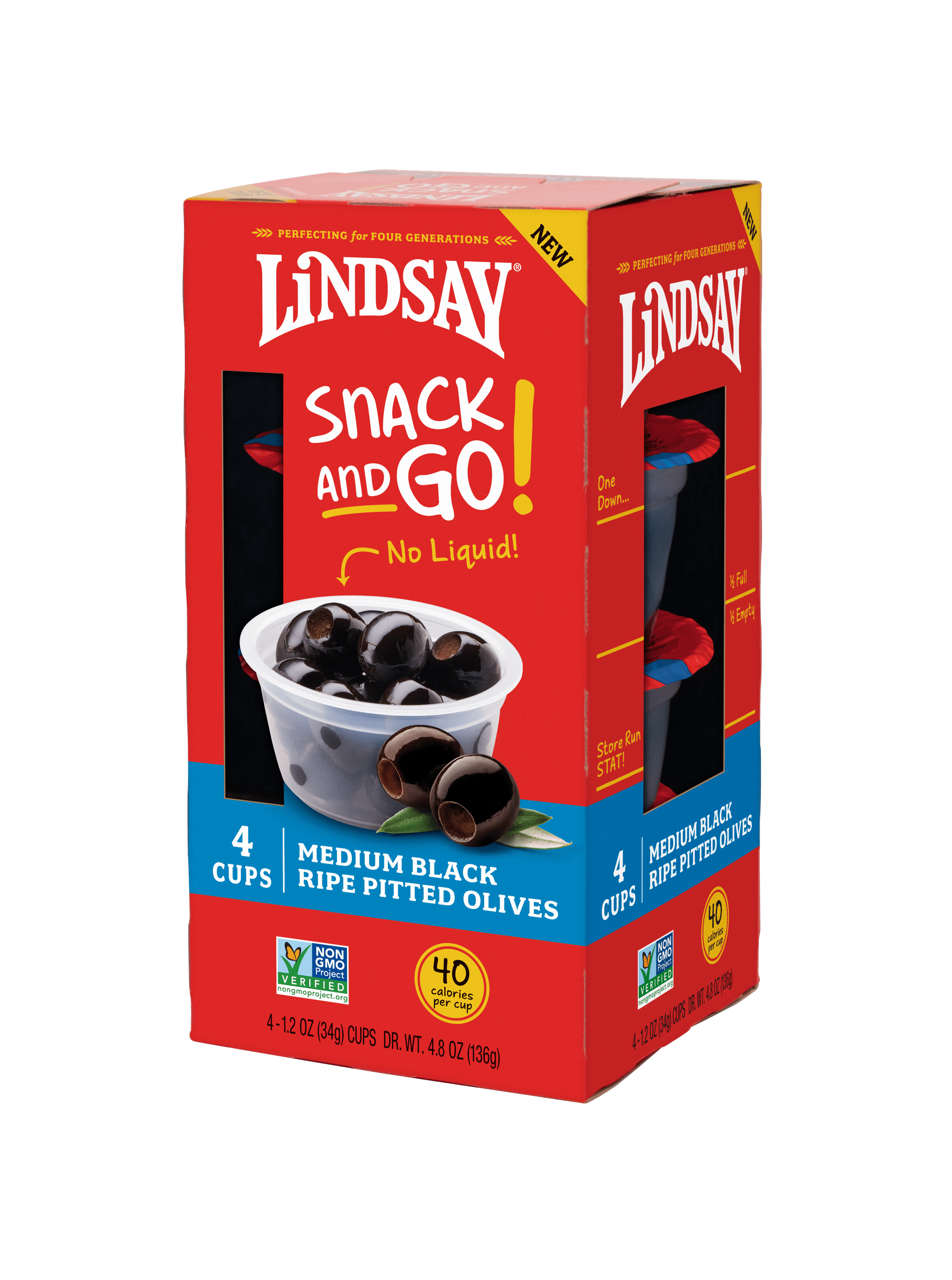 Lindsay Medium Pitted Black Ripe Olives 4 Pack Cups