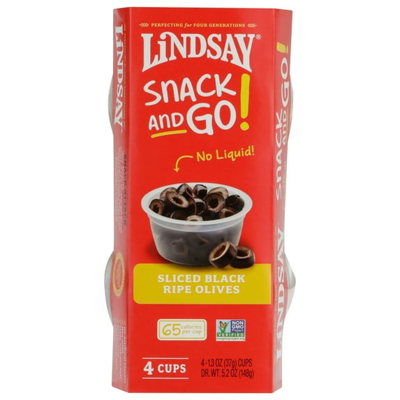 Lindsay Sliced Black Ripe Olives, 4 Pack Cups