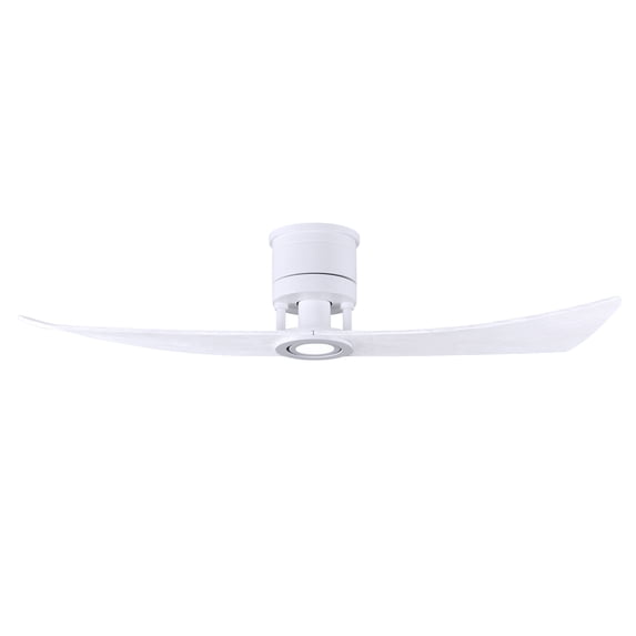 Lindsay ceiling fan in Matte White finish with 52" solid matte white wood blades and eco-friendly, dimmable LED light kit.