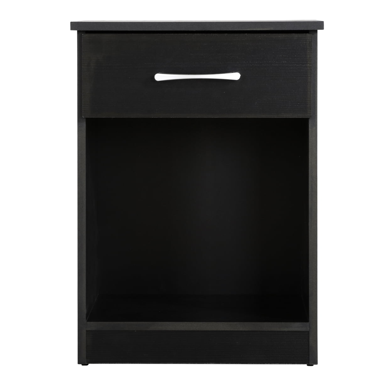 Lindsey Black Solid Wood 1-Drawer Nightstand