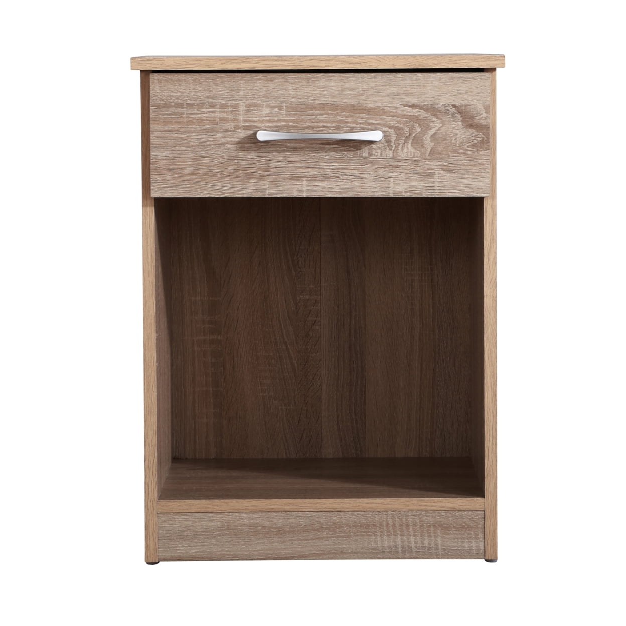 Lindsey Sandalwood 1-Drawer Nightstand with Open Shelf