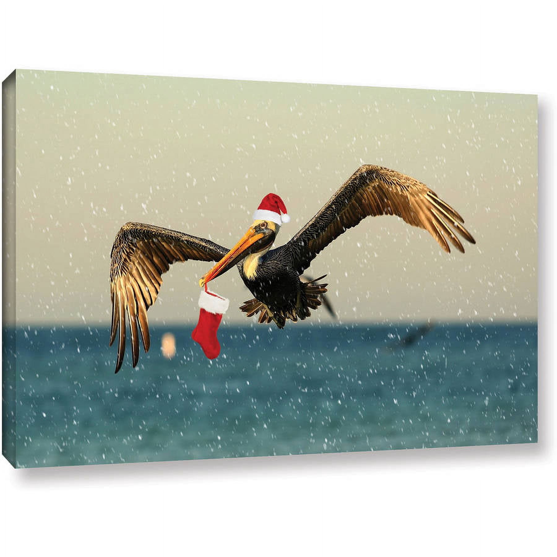 Lindsey Janich "Christmas Pelican1" Gallery-Wrapped Canvas