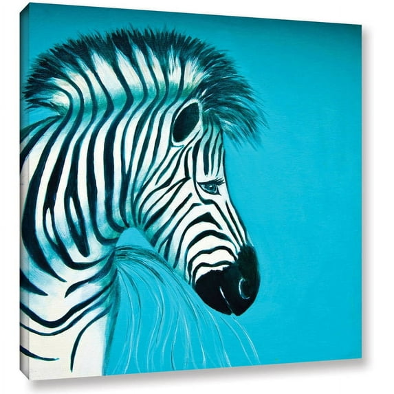 Lindsey Janich "Zebras Blue" Gallery-Wrapped Canvas