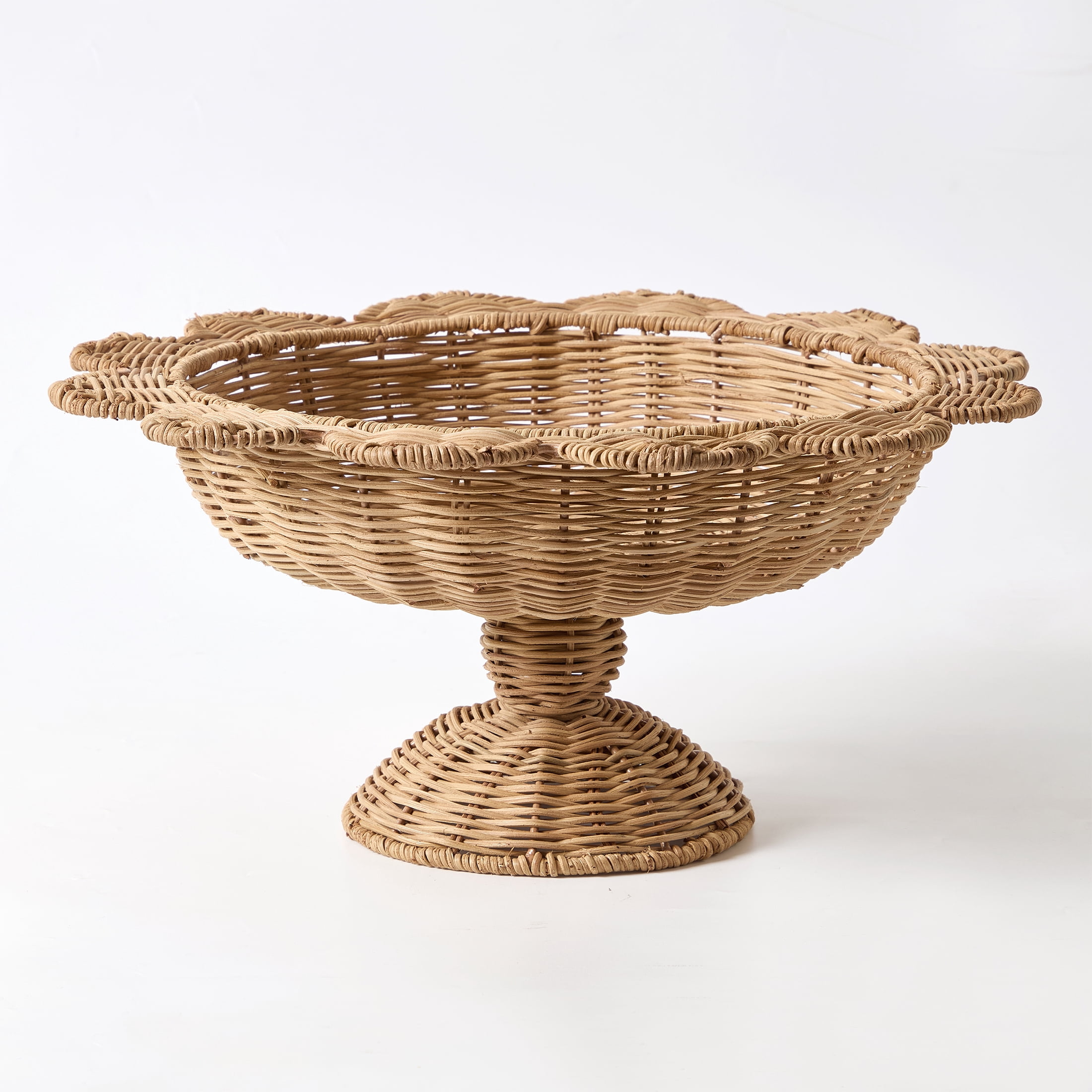 Rattan Scalloped Decorative Bowl, 7", by My Texas House
