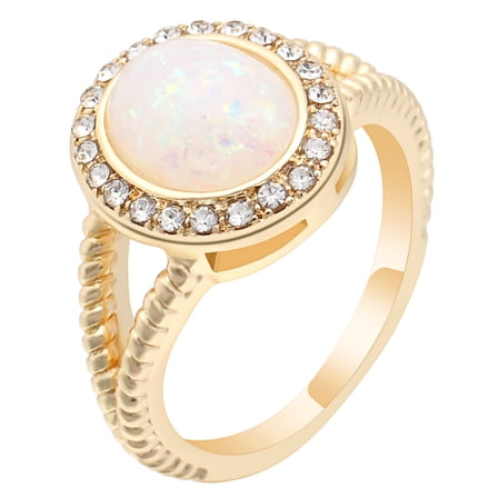 Lindsey Statement Ring Fire Opal Cubic Zirconia Womens Ginger Lyne Collection