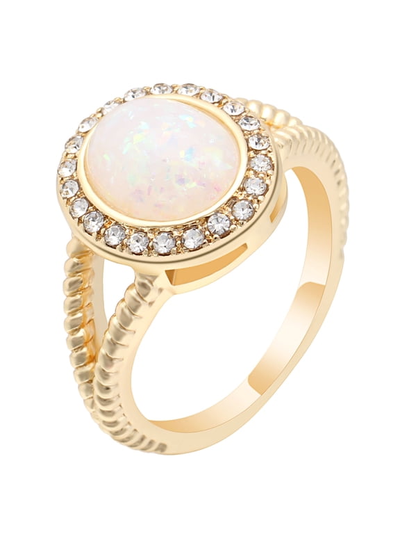 Lindsey Statement Ring Fire Opal Cubic Zirconia Womens Ginger Lyne Collection