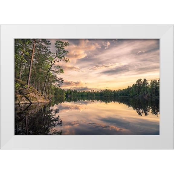 Lindsten, Christian 14x11 White Modern Wood Framed Museum Art Print Titled - Lake Tarmsjapn-Sweden
