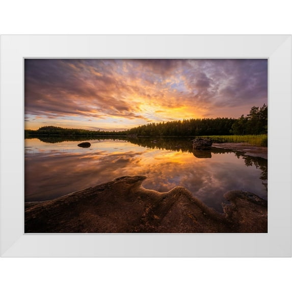 Lindsten, Christian 18x14 White Modern Wood Framed Museum Art Print Titled - Forest Lake