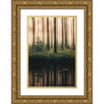 thumbnail image 1 of Lindsten, Christian 23x32 Gold Ornate Wood Framed with Double Matting Museum Art Print Titled - Reflection In The Foggy Forest, 1 of 4