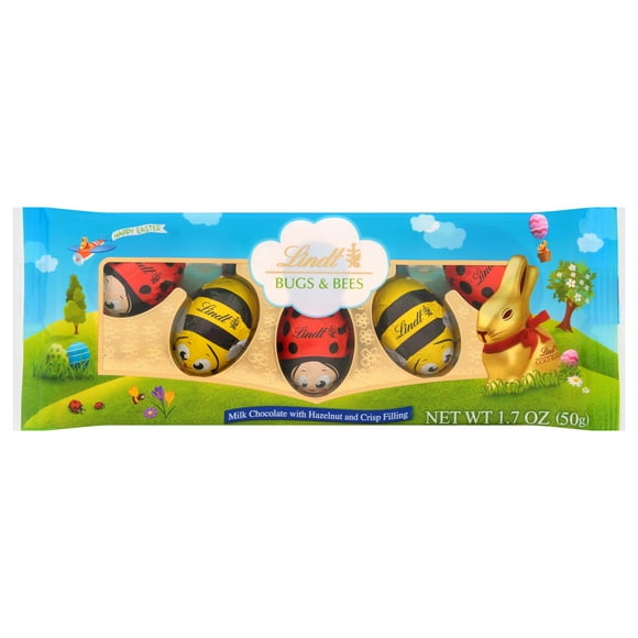 Lindt Bugs & Bees, Milk Chocolate with Hazelnuts, Easter Chocolate Candy, 1.7 oz, 5 Count