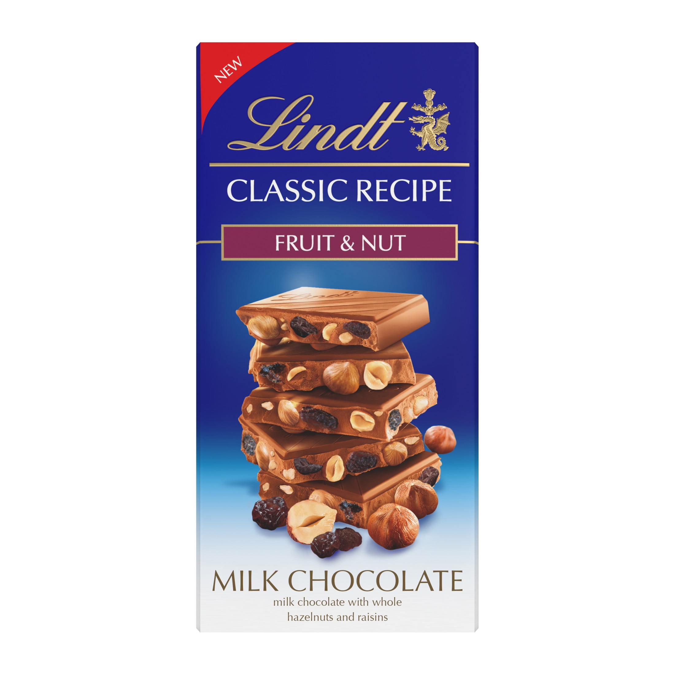 Lindt CLASSIC RECIPE Fruit and Nut Milk Chocolate Candy Bar, 5.3 oz ...