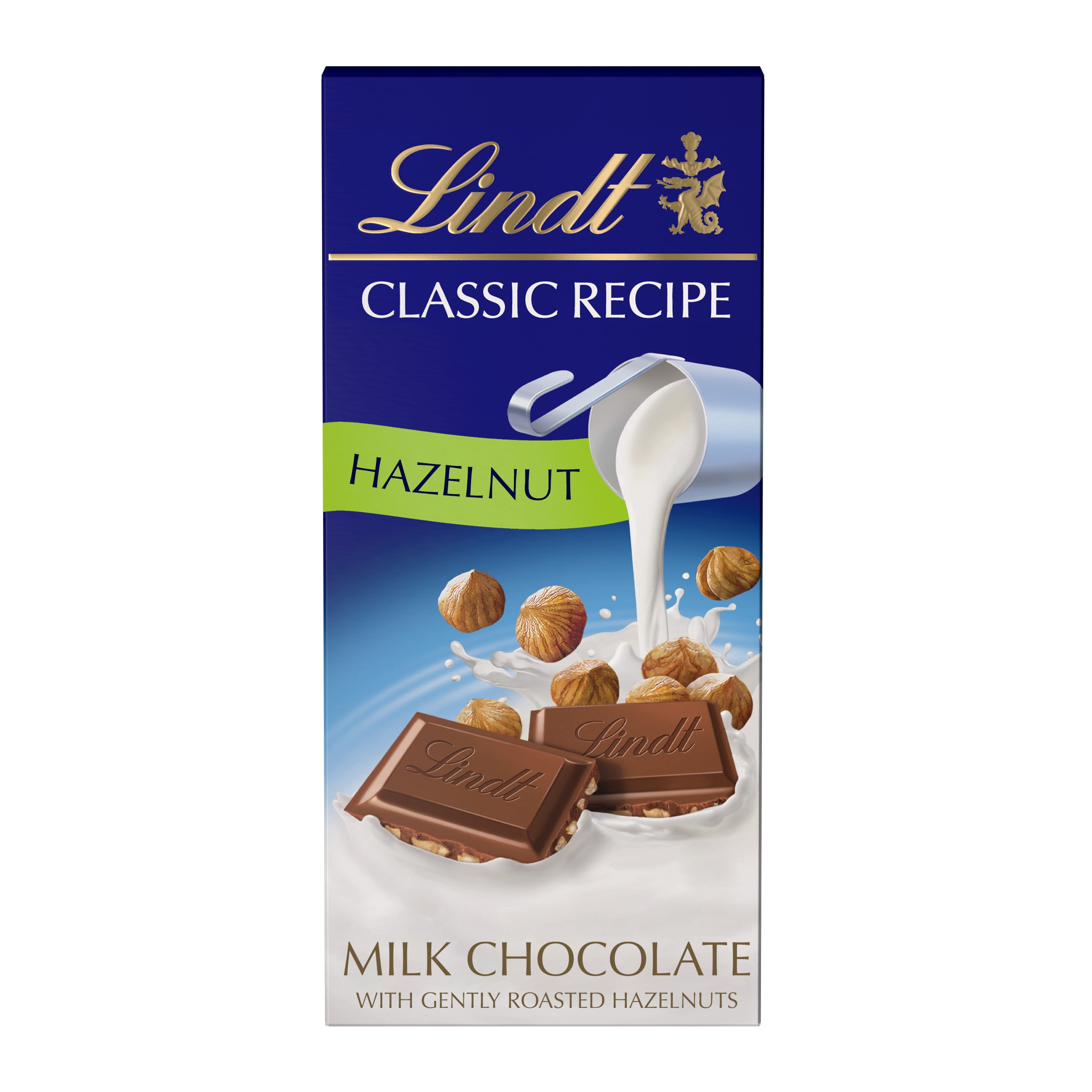 Lindt CLASSIC RECIPE Hazelnut Milk Chocolate Bar, Valentine's Day Candy,  4.4 oz.