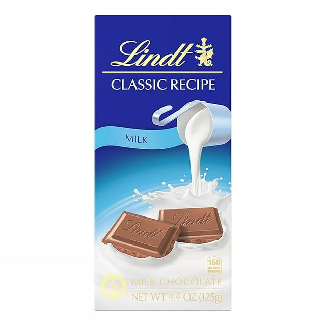 Lindt CLASSIC RECIPE Milk Chocolate Candy Bar, Milk Chocolate, 4.4 oz