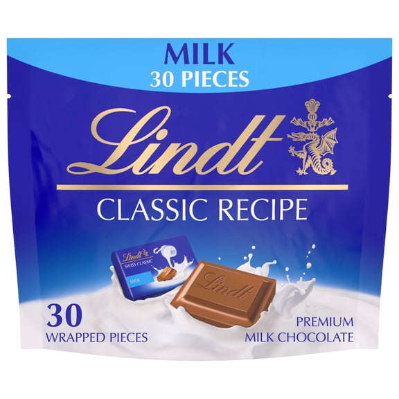 Lindt CLASSIC RECIPE Milk Chocolate Candy Individually Wrapped Pieces, 6.0 oz. Pouch
