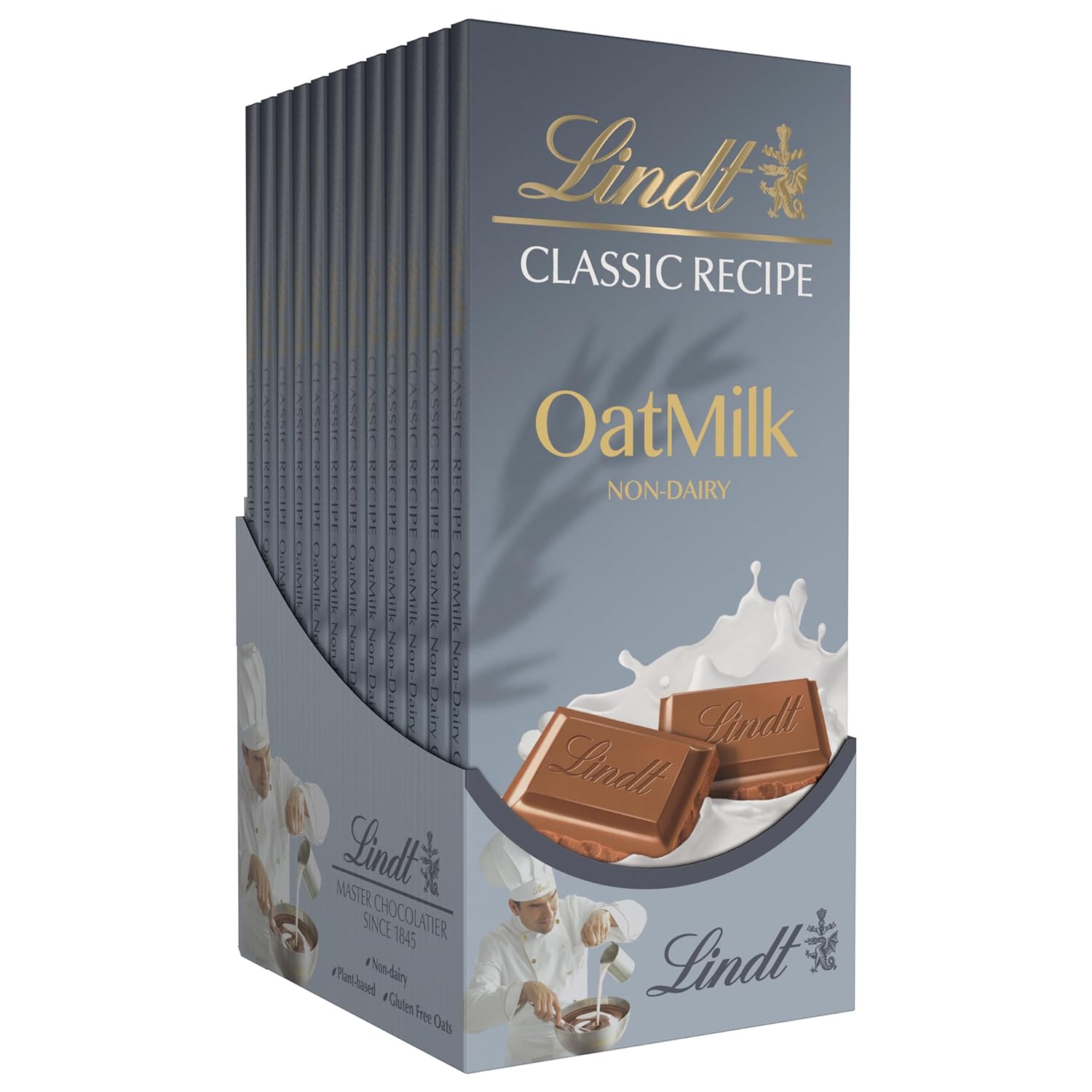 Lindt CLASSIC RECIPE NonDairy OatMilk Chocolate Candy Bar, 3.5 oz. (10 Pack)