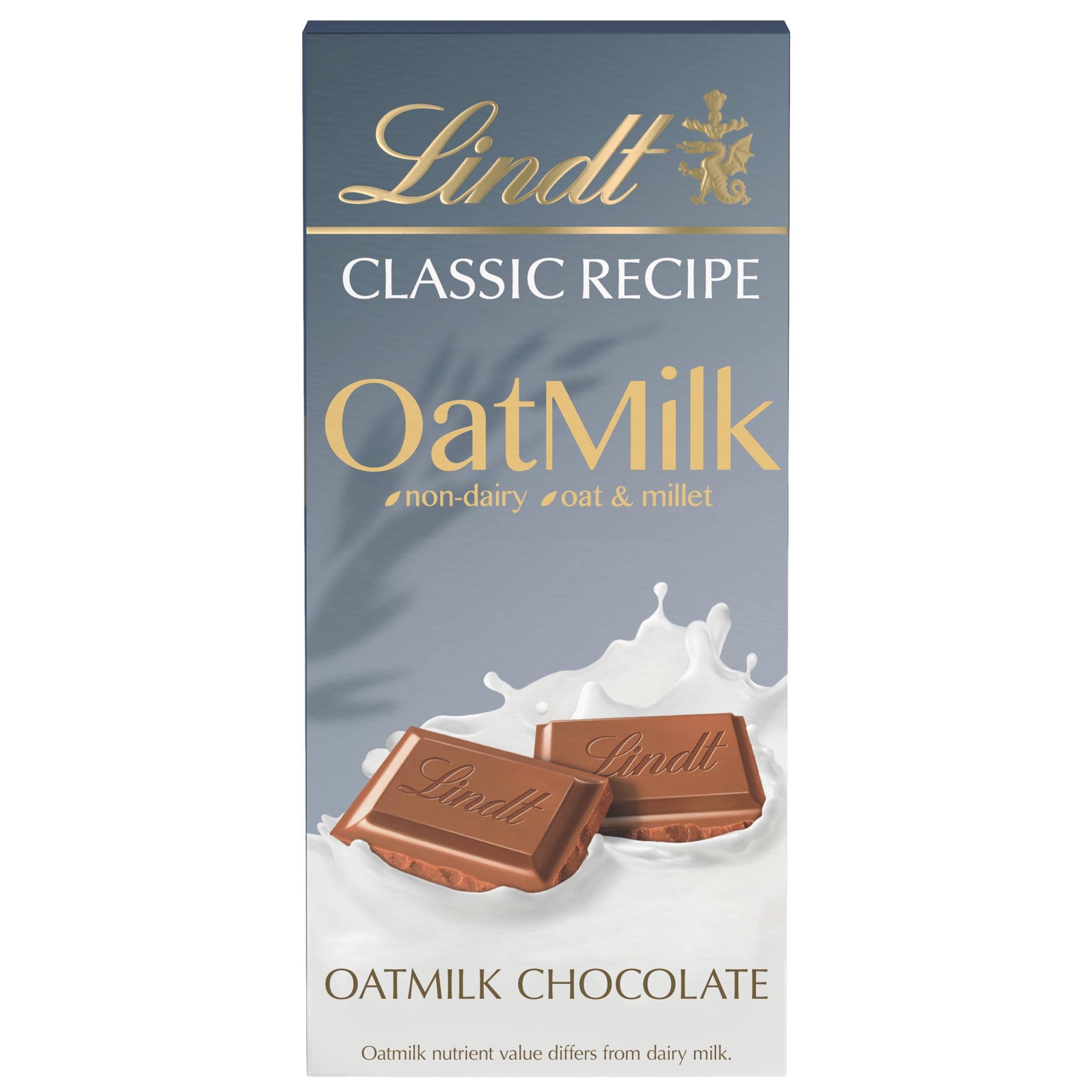Lindt CLASSIC RECIPE OatMilk Non-Dairy Chocolate Candy Bar, 3.5 oz, Bar
