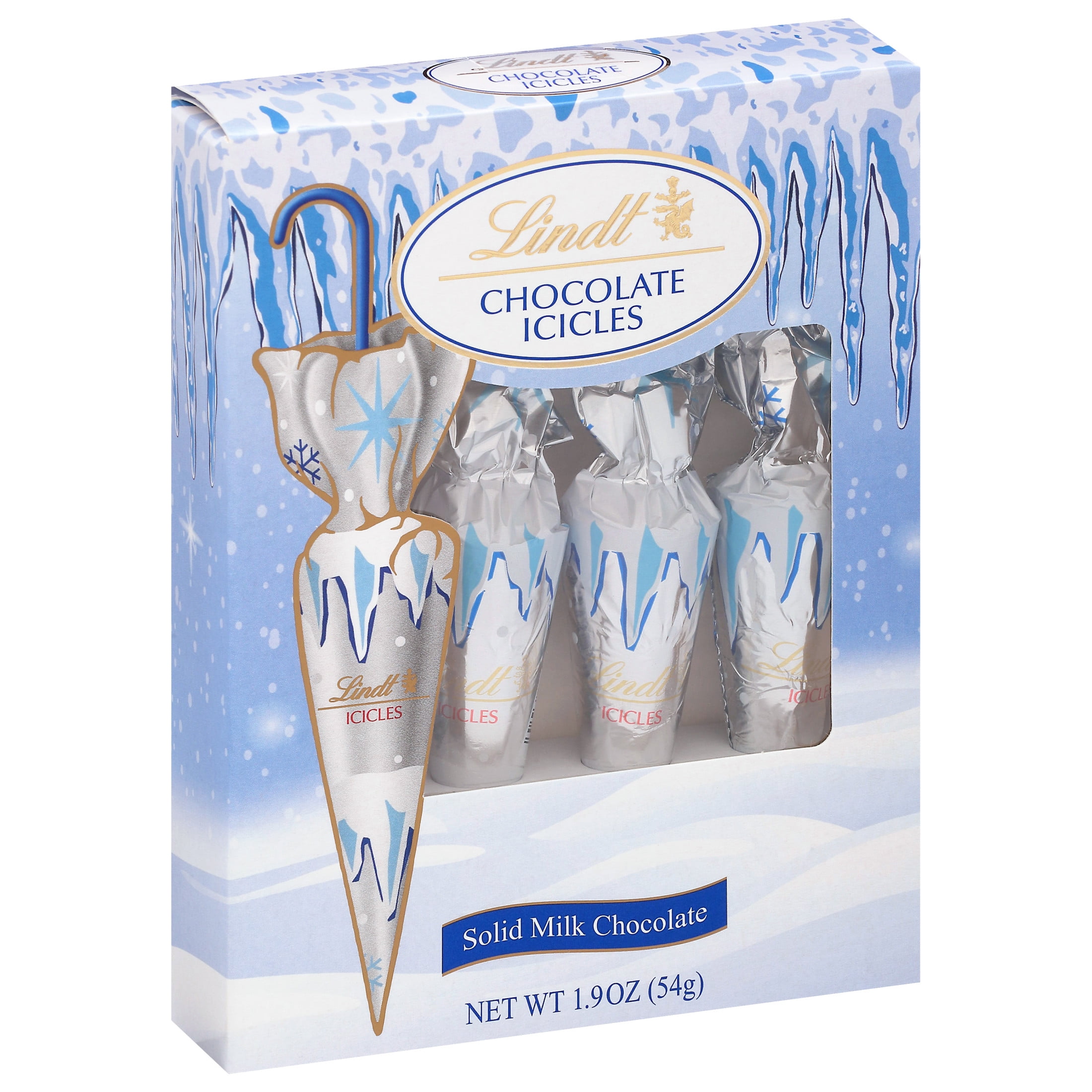 Lindt Christmas Holiday Chocolate Icicles, Solid Milk