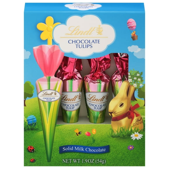 Lindt Chocolate Tulips, Milk Chocolate Candy, Easter Chocolate, 1.9 oz, 4 Count