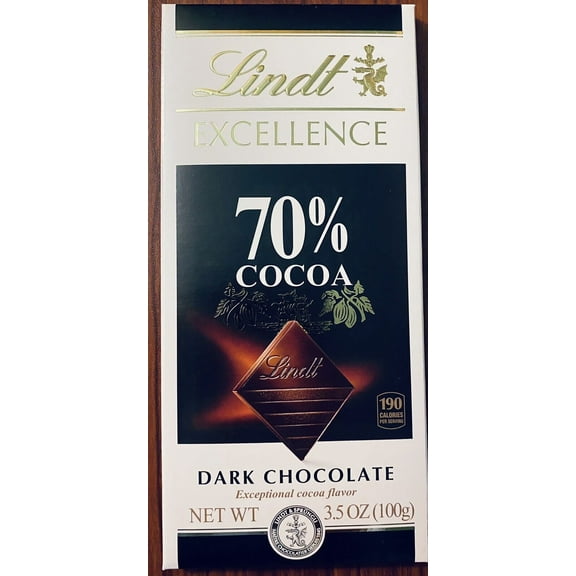 Lindt Dark Chocolate 70% Cocoa EXCELLENCE Bar 3.5 oz Exceptional Flavor - 1 Bar