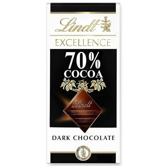 Lindt EXCELLENCE 70% Cocoa Dark Chocolate Candy Bar, Dark Chocolate, 3.5 oz. Bar( Pack of 2 )