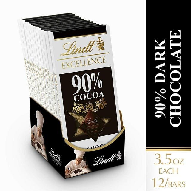 Lindt EXCELLENCE 90 Cocoa Dark Chocolate Bar, Dark Chocolate Candy, 3.