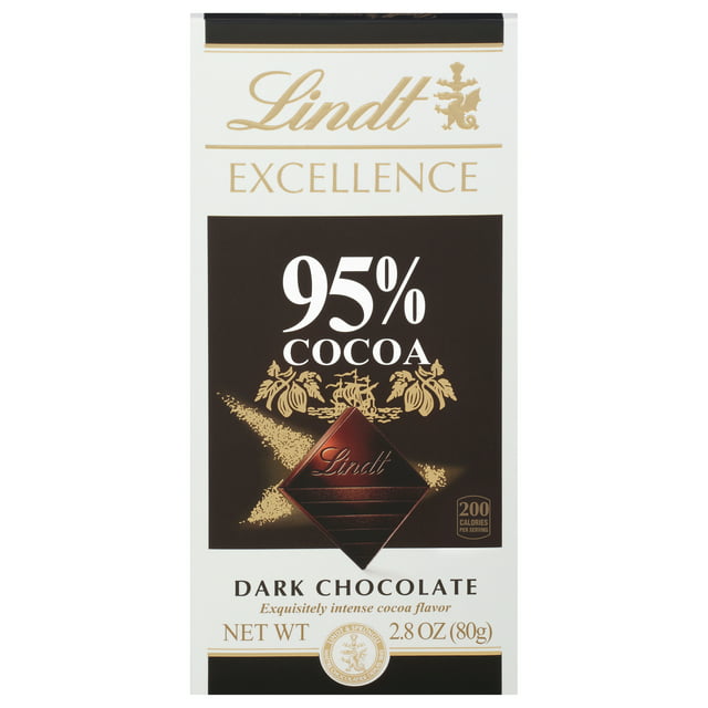 Lindt EXCELLENCE 95% Cocoa Dark Chocolate Candy Bar, 2.8 oz. Bar