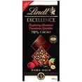 thumbnail image 1 of Lindt Excellence 70% Cacao Raspberry Hazelnut Dark Chocolate Bar, 100g/3.5 oz. {Imported from Canada}, 1 of 4