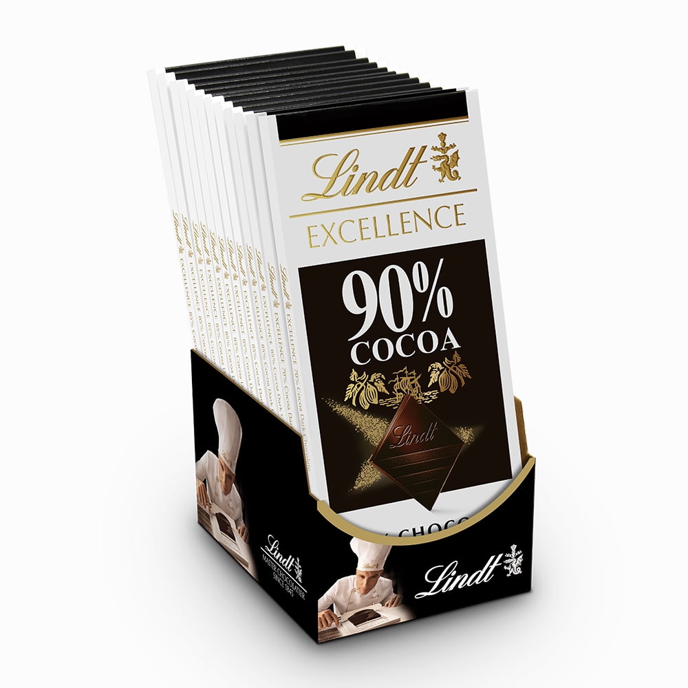  Lindt Excellence Chocolate, 90% Cocoa Chocolate Bars, 3.5 Oz,  Box Of 12 : Everything Else