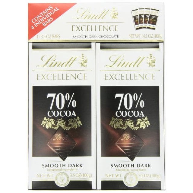 Lindt Excellence A Touch Of Sea Salt & 70 Cocoa Dark Chocolate Bars, 3