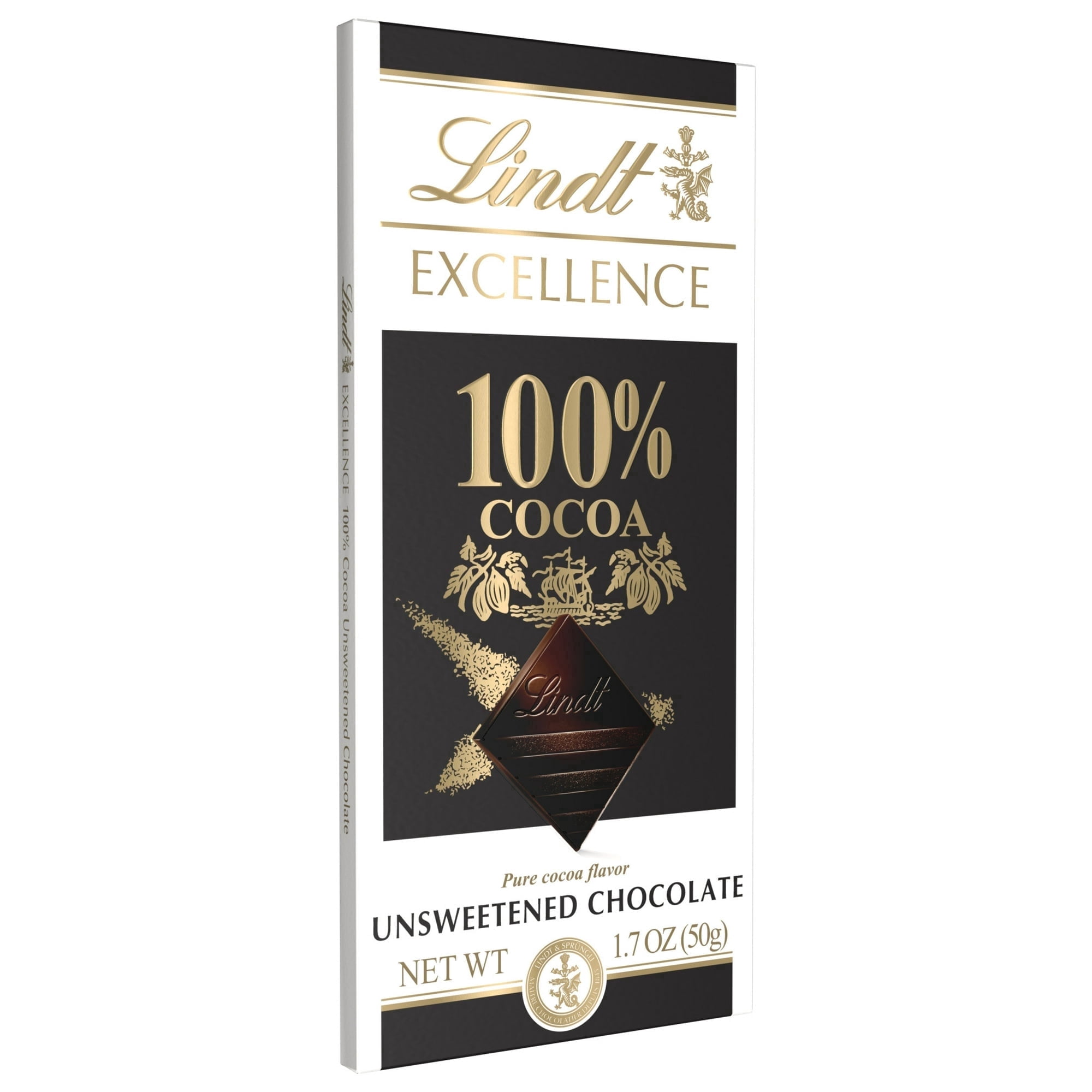 Lindt Excellence, Dark Chocolate, 100% Cocoa, Candy Bar, 1.7 oz, Bar