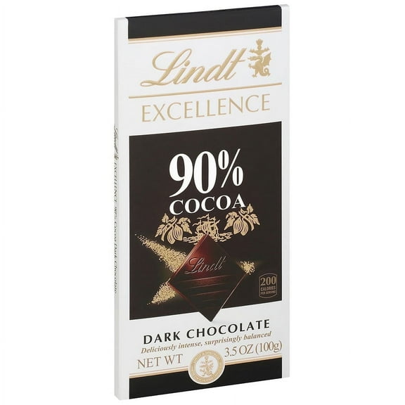 Lindt Excellence Dark Chocolate Bar 90% Cocoa 3.5oz Pack of 2