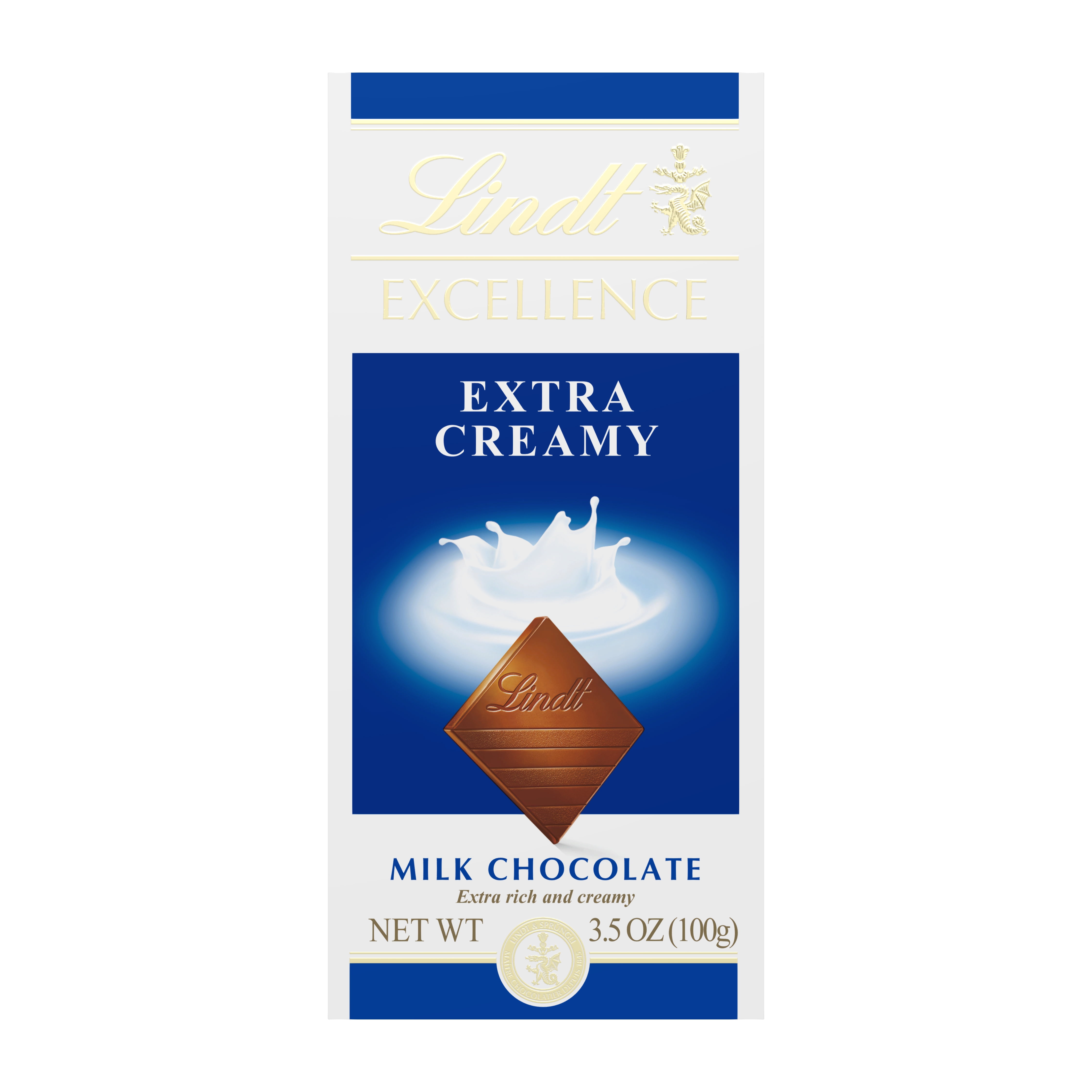 Lindt Excellence Extra Creamy Milk Chocolate, 3.5 Oz, Swiss