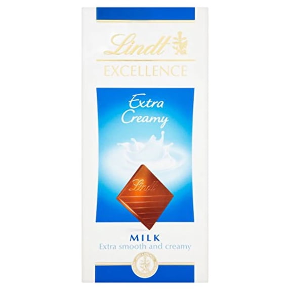 Lindt Excellence Extra Creamy Milk Chocolate Bar 100G, Imported from Britain