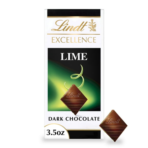 Lindt Excellence Lime Dark Chocolate Candy Bar, 3.5 oz. Bar
