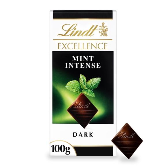 Lindt Excellence Dark Chocolate Bar - Mint Intense 100g, Imported from Britain