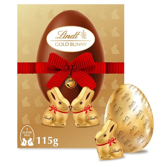 Lindt Gold Bunny Milk Chocolate Egg 115g, Imported from Britain