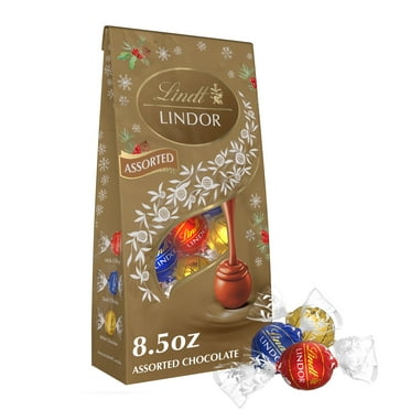 Lindt LINDOR Assorted Chocolate Christmas Candy Truffles, 8.5 oz. Bag