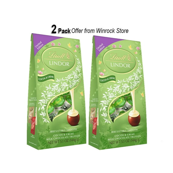 Lindt LINDOR Cocoa and Creme Milk Chocolate Candy Truffles, 5.1 oz. (2 Pack)