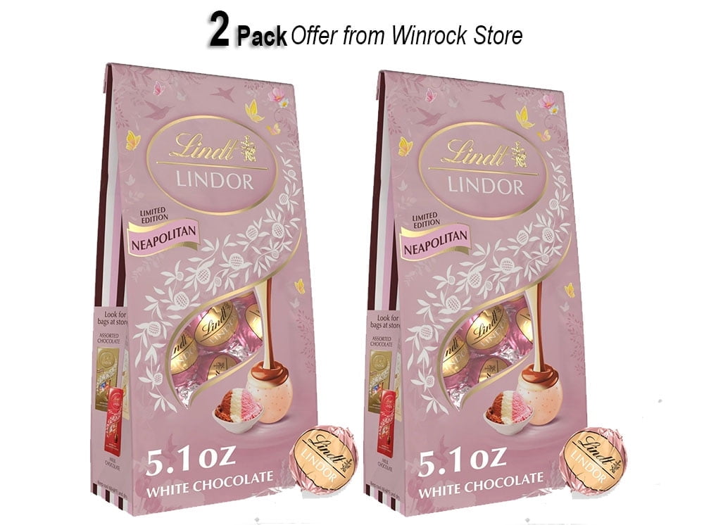 Lindt LINDOR Easter Neapolitan White Chocolate Candy Truffles, Easter Gifting, 5.1 oz. (2 Pack)