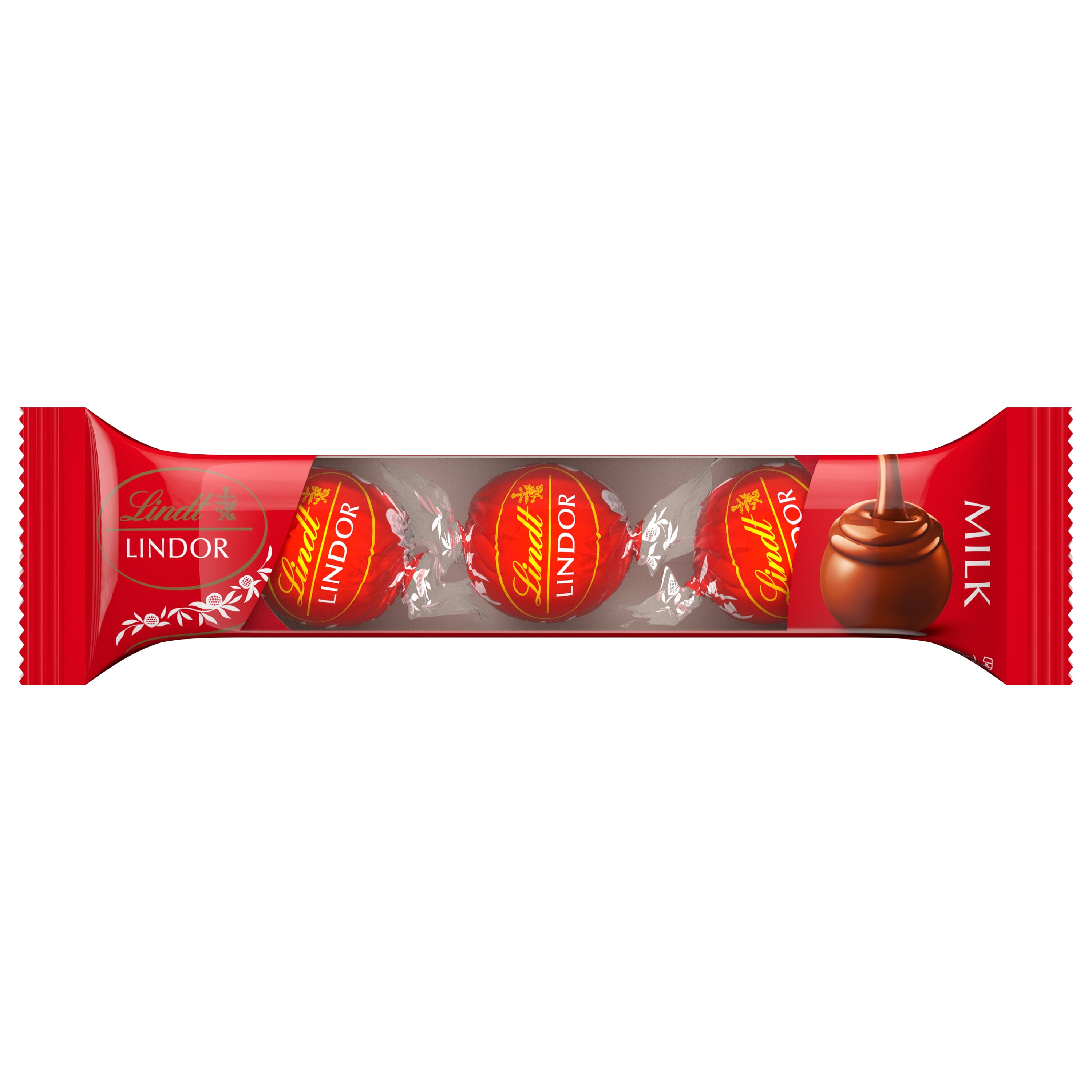 Lindt LINDOR Milk Chocolate Candy Truffles, 1.3 oz., 3 Pack
