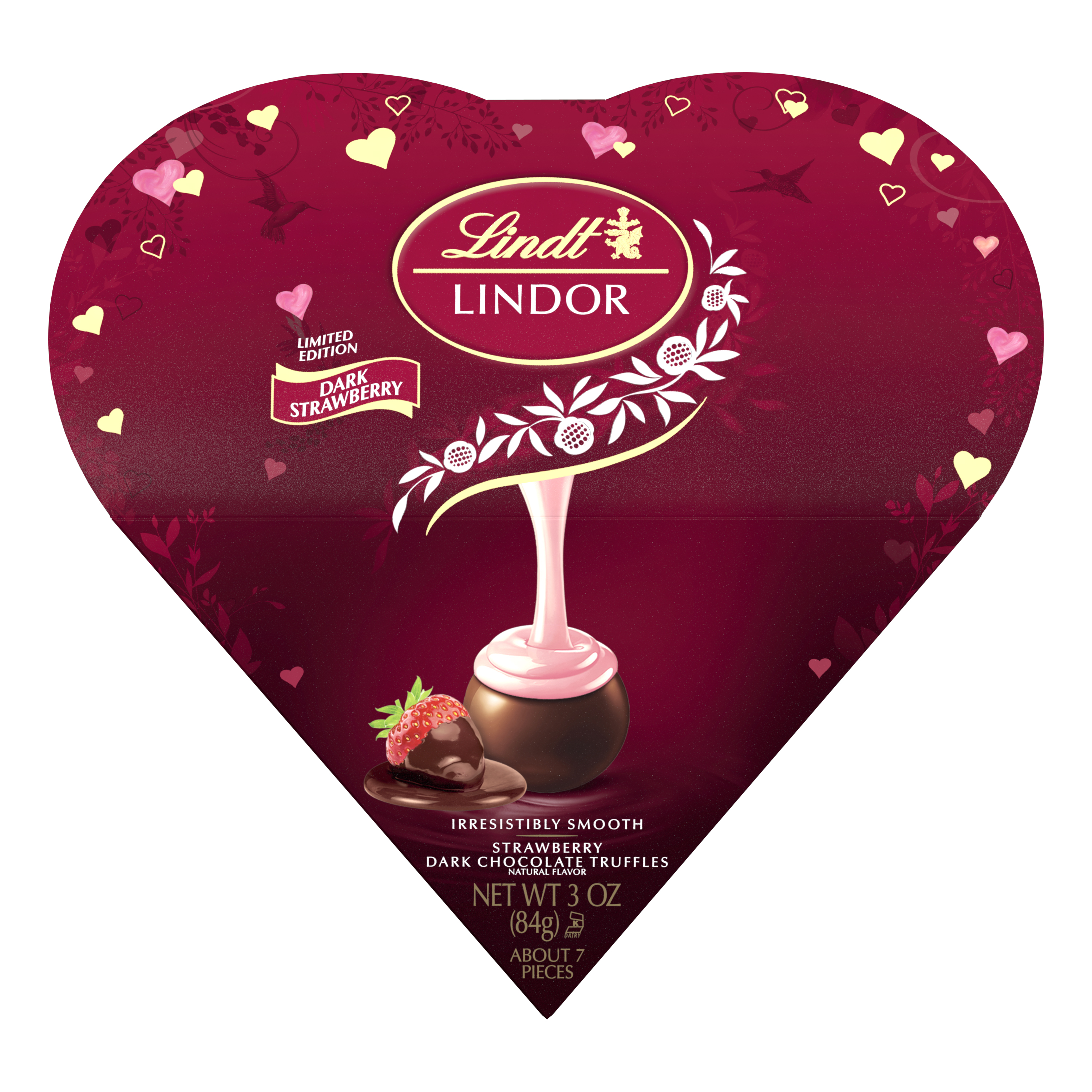 Lindt LINDOR Strawberry Dark Chocolate Candy Truffles Friend Heart