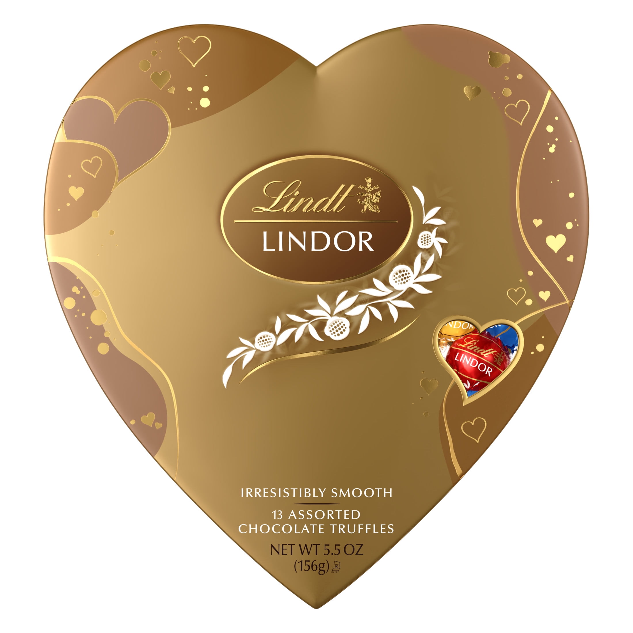 Lindt LINDOR Valentine's Day Assorted Chocolate Candy Truffles Heart, 5.5 oz. Gift Box